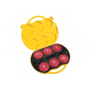 Dysk sygnalizacyjny/flary ostrzegawcze, zestaw 6 sztuk, barwa czerwona