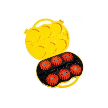 Dysk sygnalizacyjny/flary ostrzegawcze, zestaw 6 sztuk, barwa bursztynowa